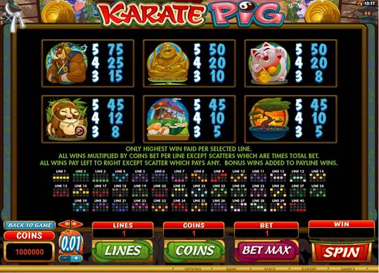 Karate Pig Video Slot