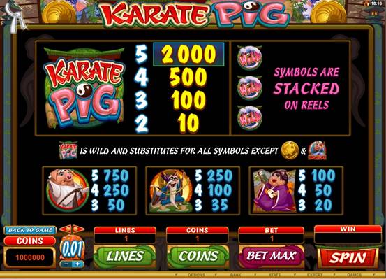 Karate Pig Video Slot