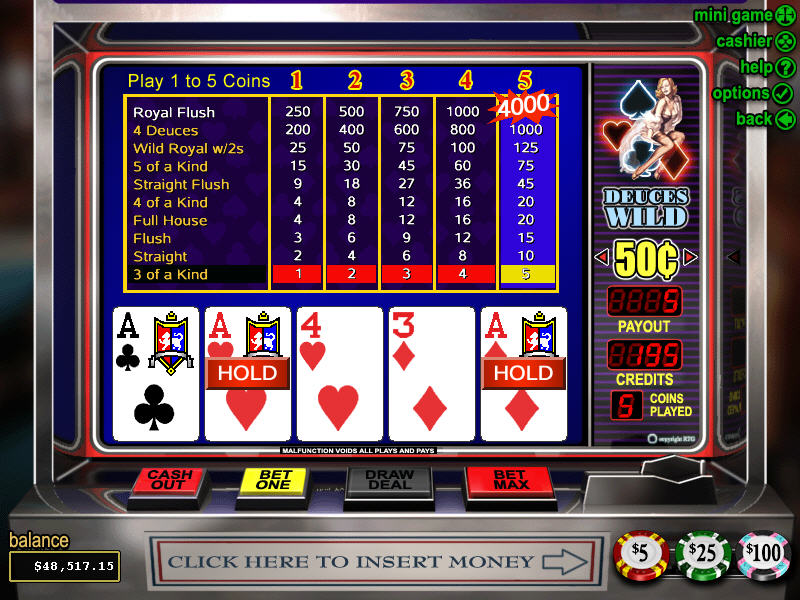 Deuces Wild Video Poker